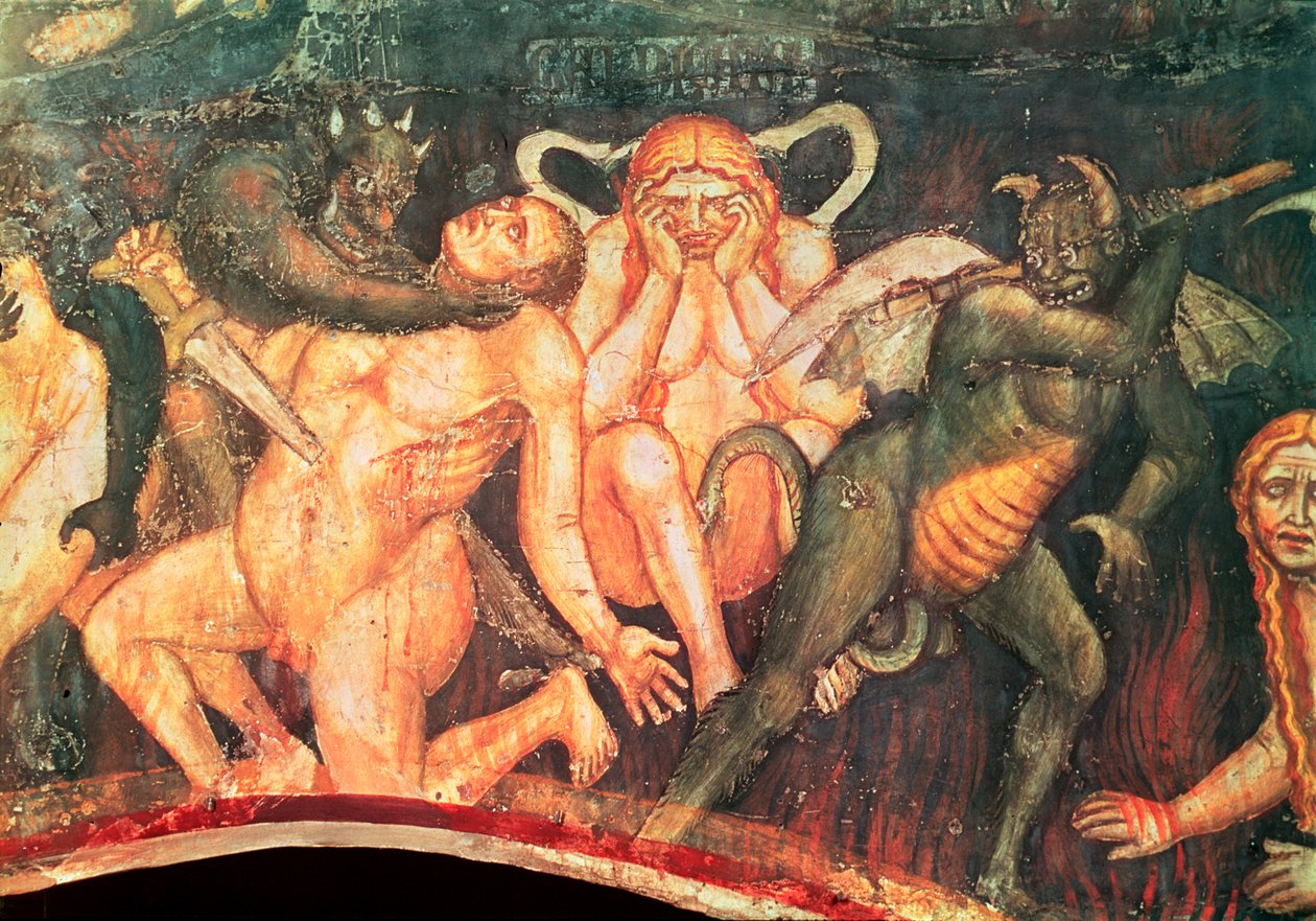 Helvete, detalj av de lystne, ca. 1394 av Taddeo di Bartolo