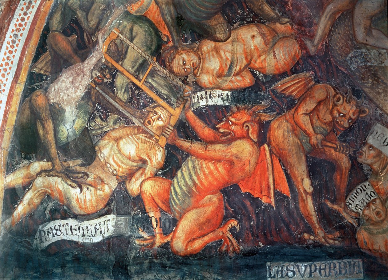 Helvete, detalj av de stolte, ca. 1394 av Taddeo di Bartolo