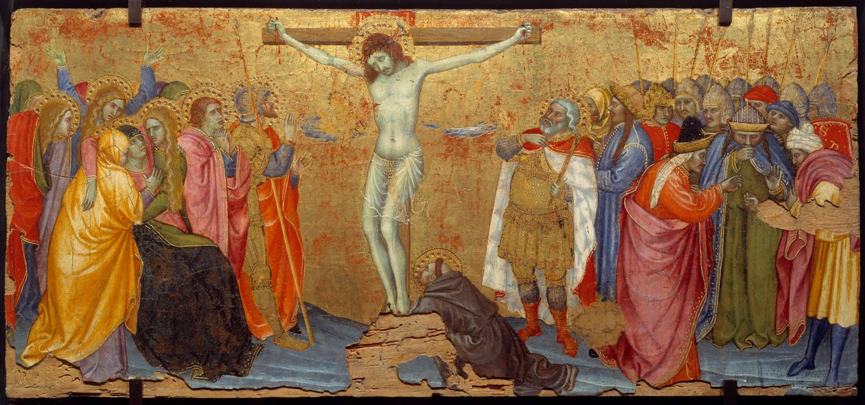 The Crucifixion Tremaleri av Taddeo di Bartolo (1363-1422) 1300-tallet Sun. 2,25x5,57 m av Taddeo di Bartolo