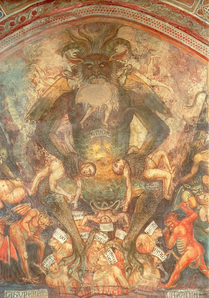 The Last Judgement, detalj av Leviathan, ca. 1394 av Taddeo di Bartolo