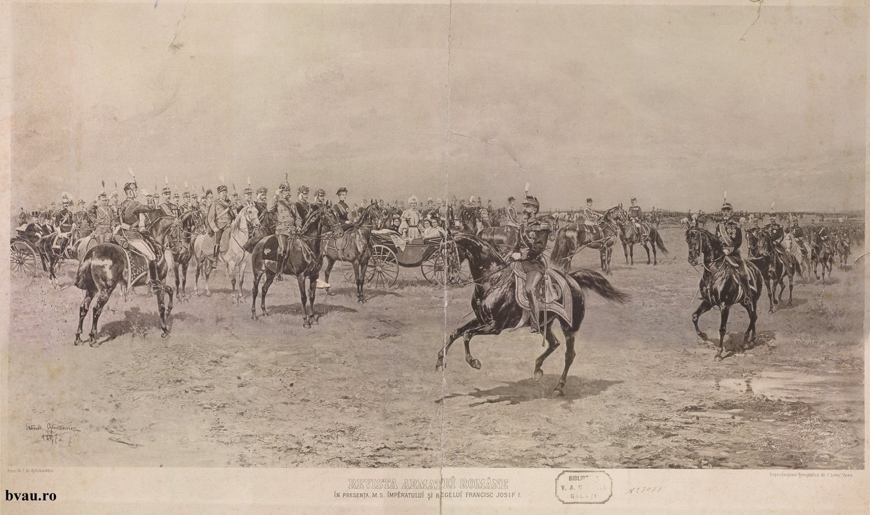 Romanian Army Magazine i nærvær av M.S. Keiser og kong Francis Joseph I, 1897n av Tadeusz Ajdukiewicz