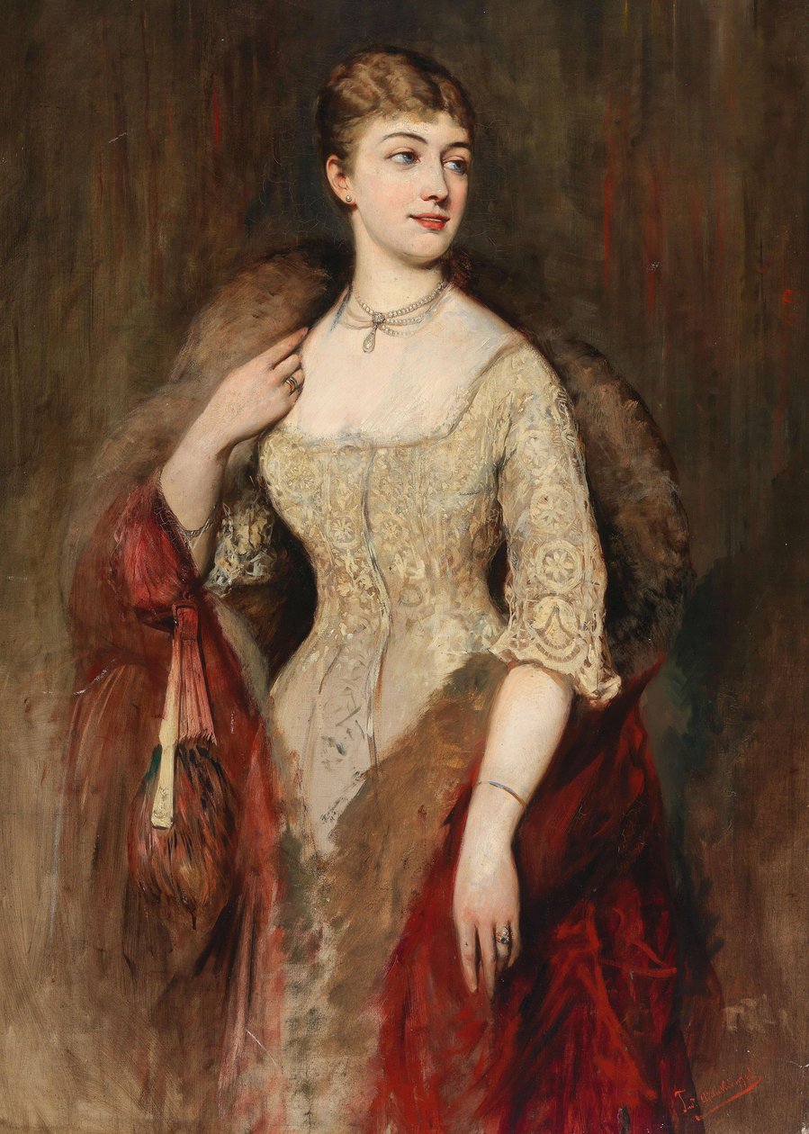 Portrett av sangeren Joséphine de Reszke 1855-1891, 1879. av Tadeusz Ajdukiewicz