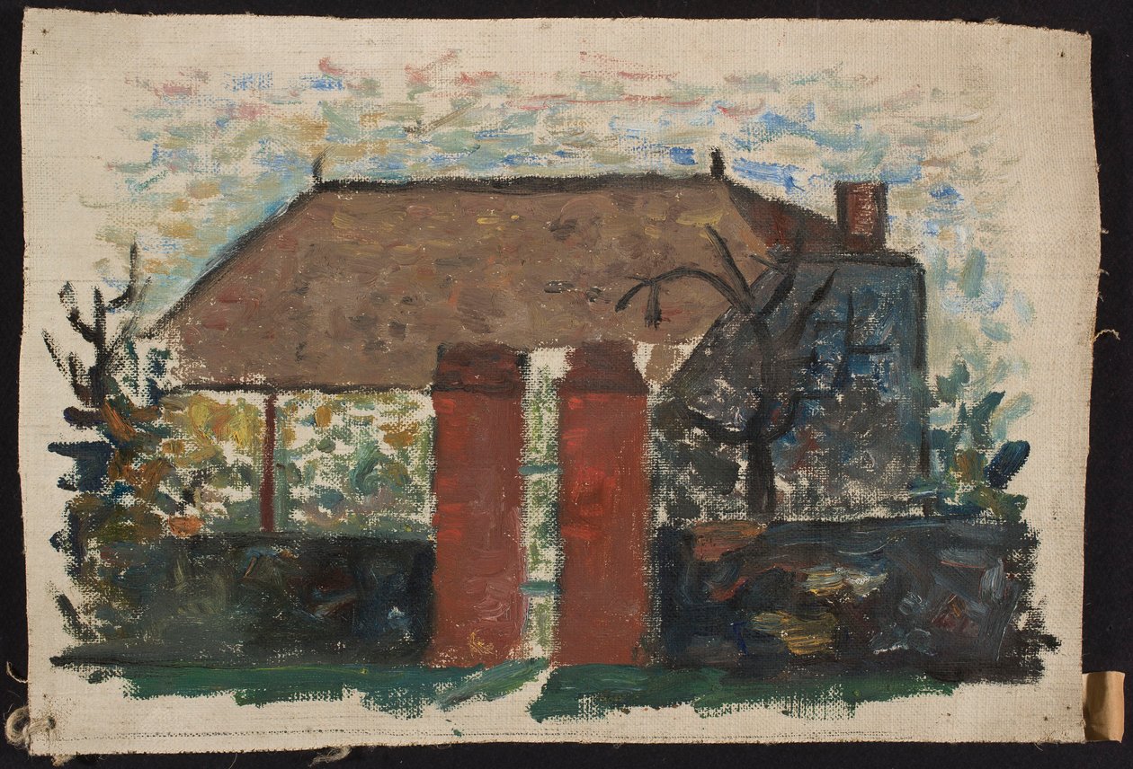 Hus med en rød port av Tadeusz Makowski
