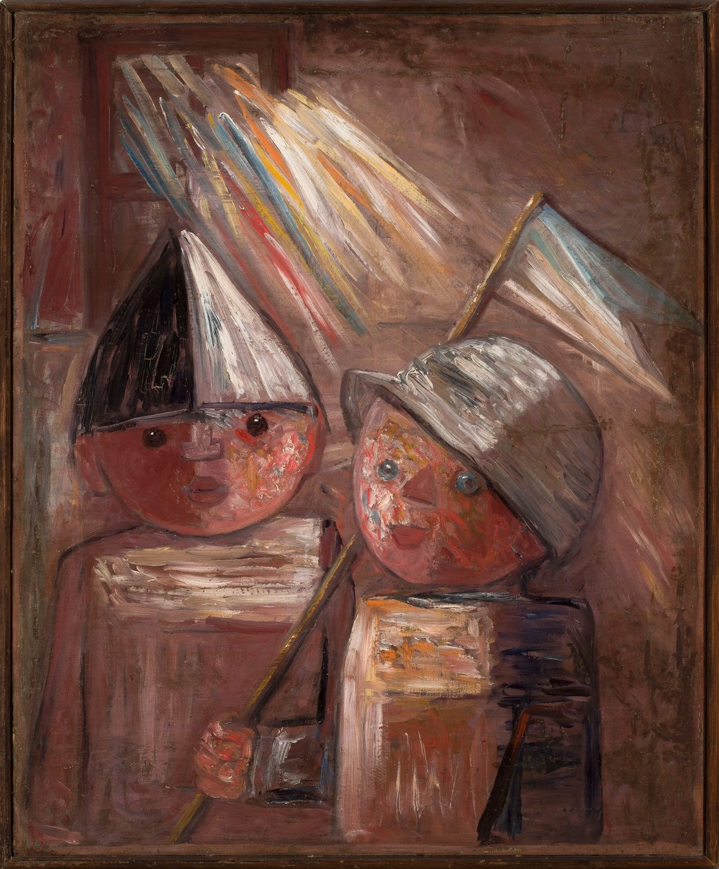 To barn med et lite flagg av Tadeusz Makowski