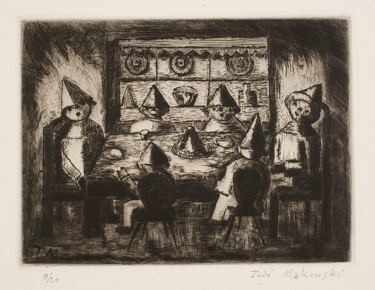Barn ved bordet av Tadeusz Makowski