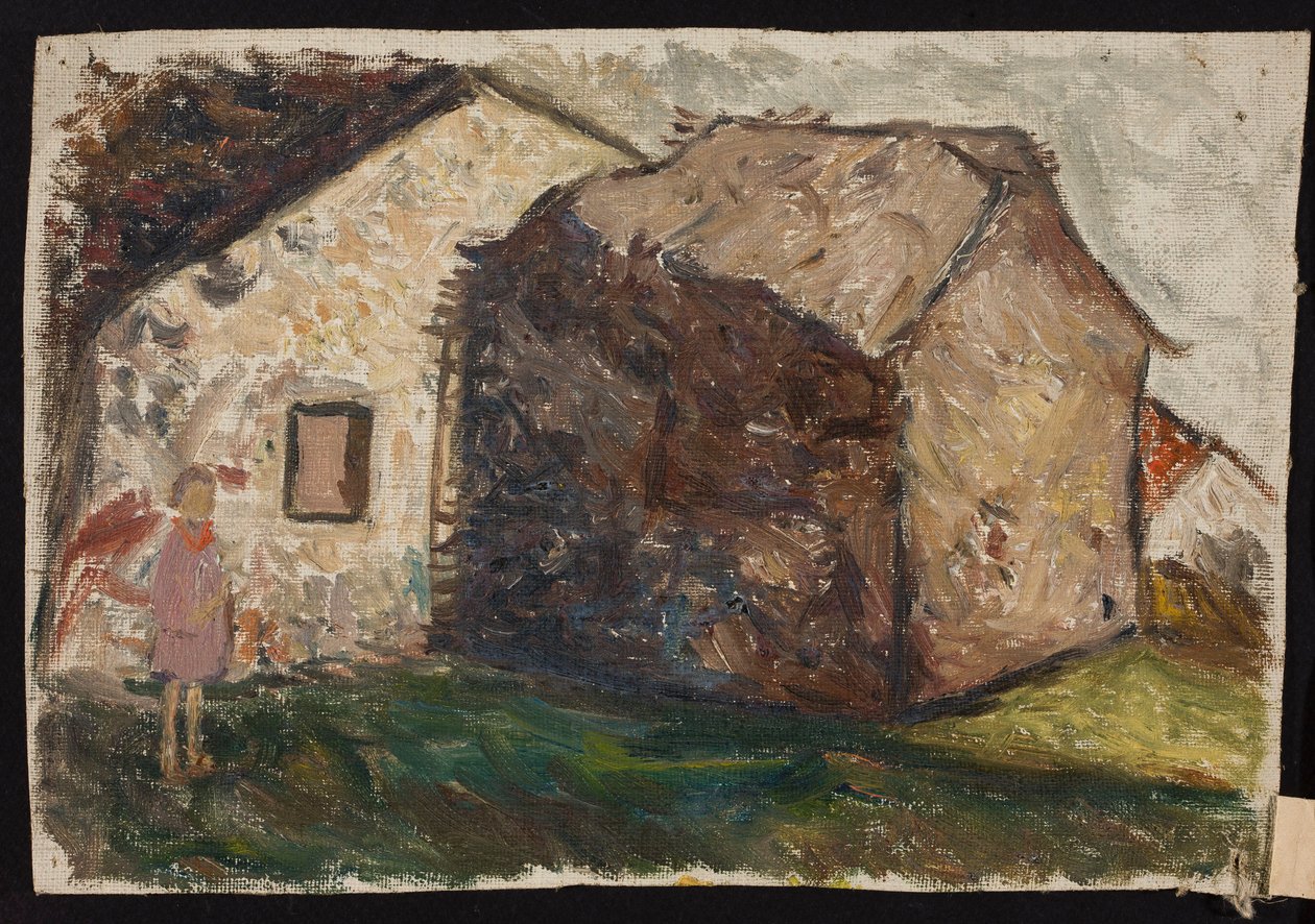 Jente foran huset av Tadeusz Makowski