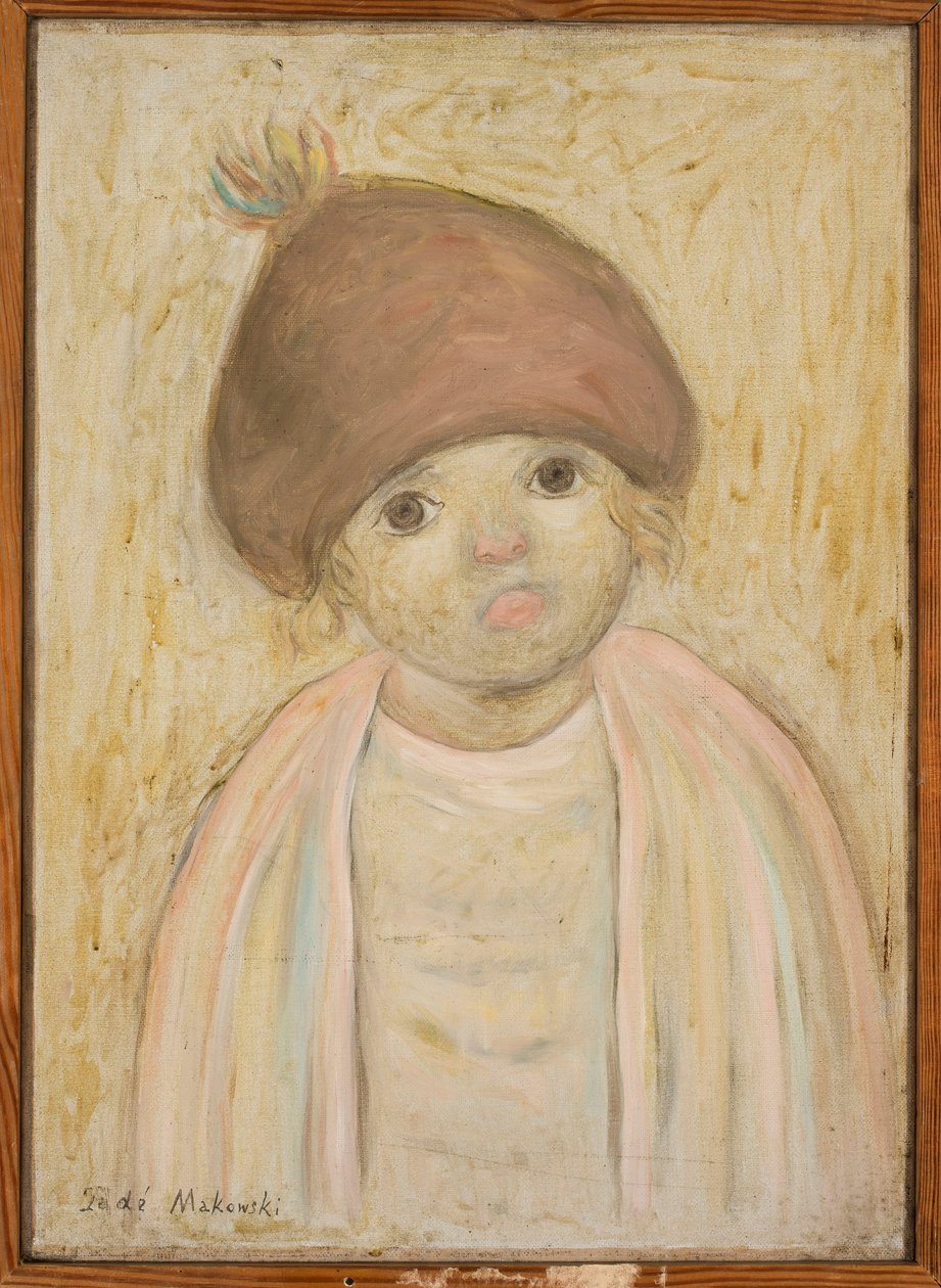 Liten jente med beret og dusk av Tadeusz Makowski
