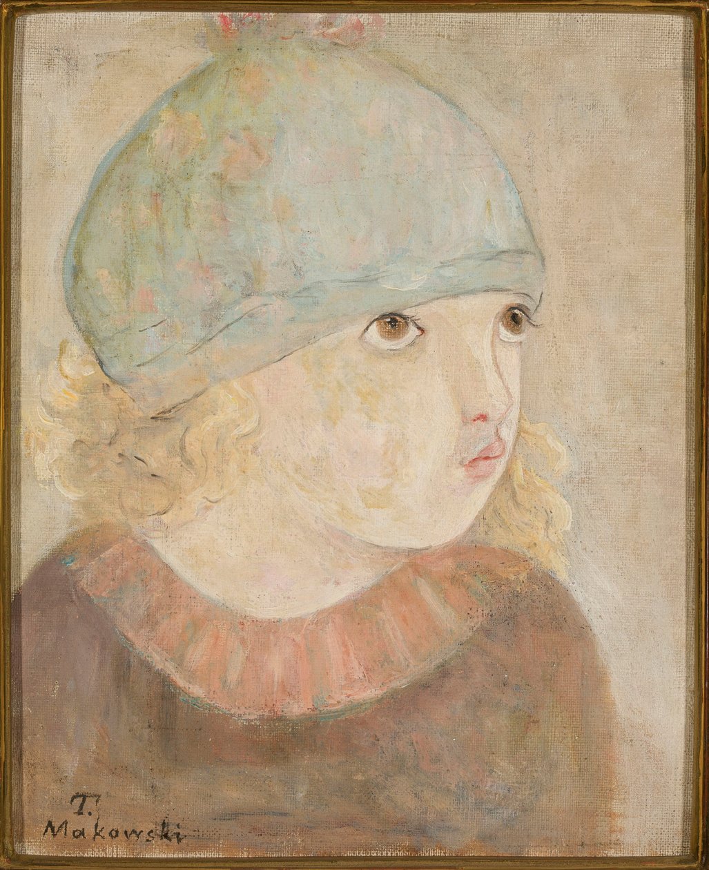 Jente med blå lue (Liten jente) av Tadeusz Makowski