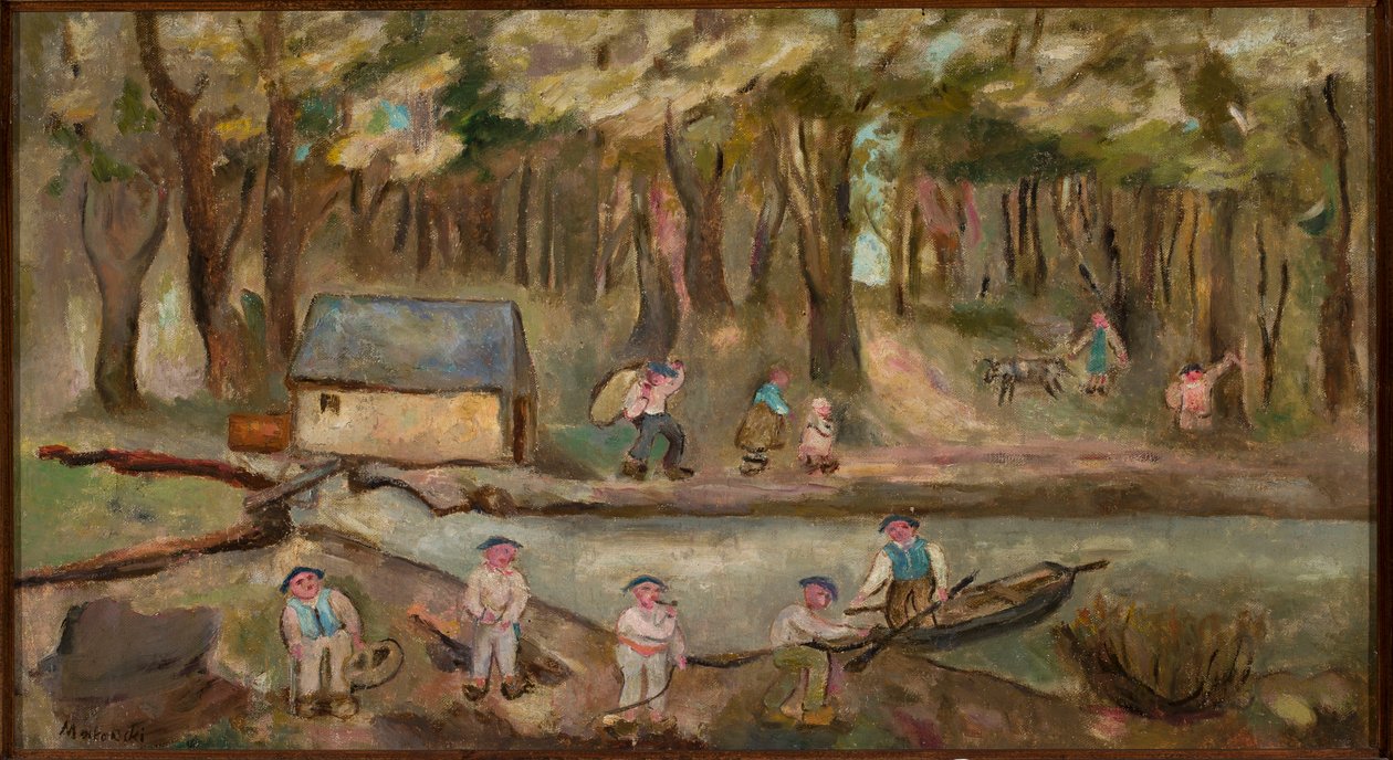 Mølle ved elven av Tadeusz Makowski