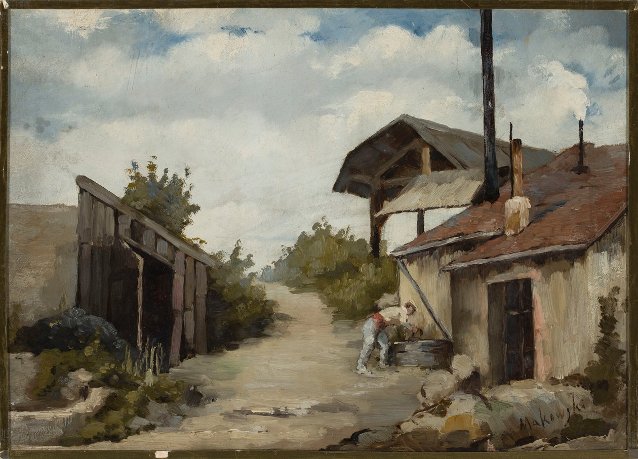 Landskap - gård av Tadeusz Makowski