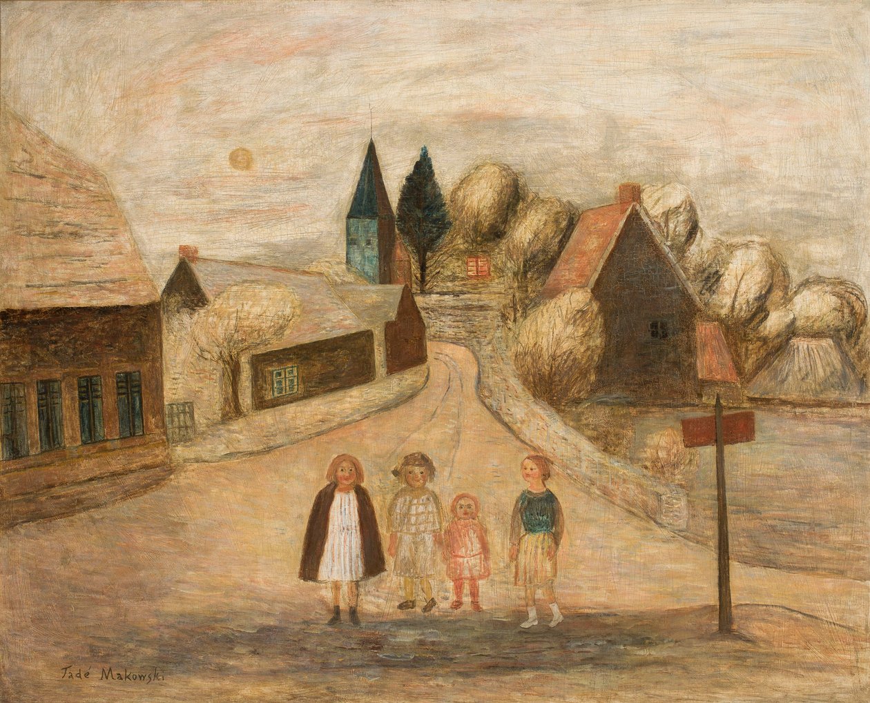 Normannisk landskap (Breuilpont) av Tadeusz Makowski