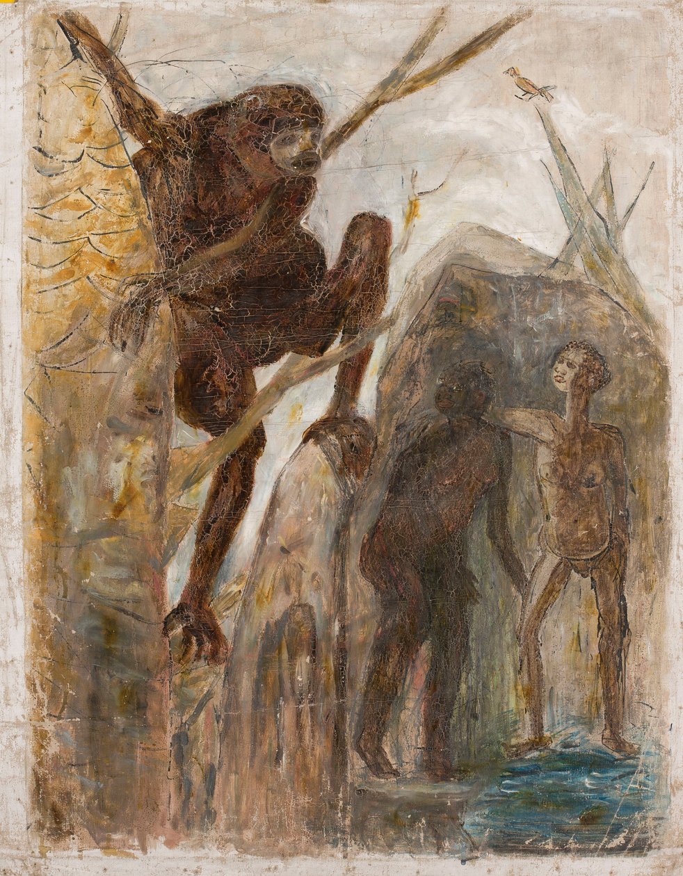 Landskap med en ape av Tadeusz Makowski
