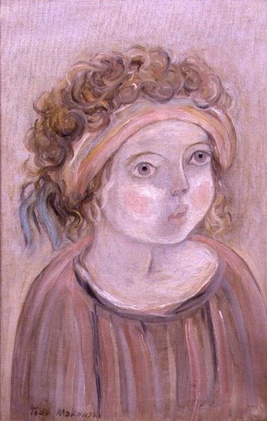 Portrett av et barn (olje på lerret) av Tadeusz Makowski
