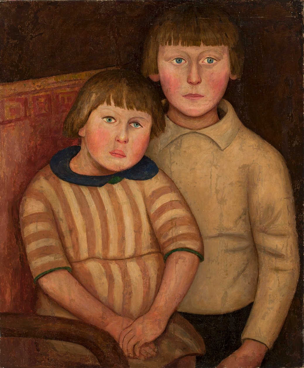 Portrett av to barn av Tadeusz Makowski