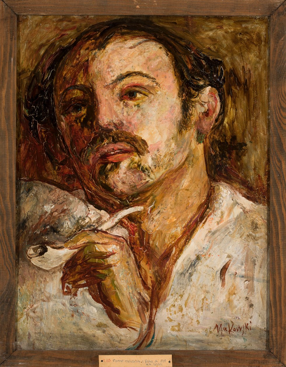 Portrett av en mann med pipe av Tadeusz Makowski