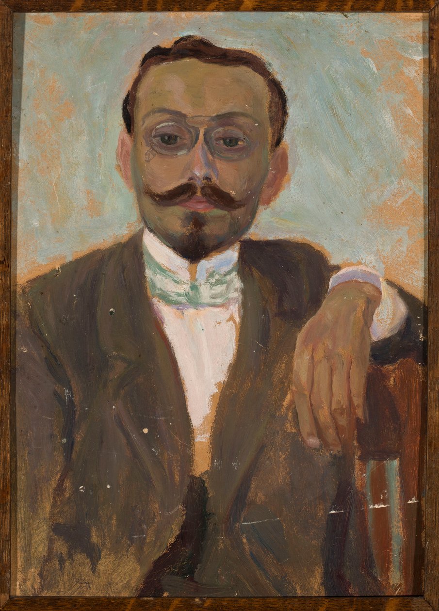 Portrett av billedhuggeren Bolesław Bałzukiewicz av Tadeusz Makowski