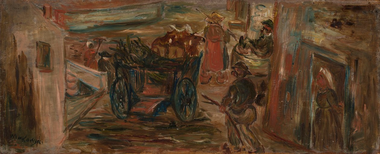 Sjangerscene med en vogn av Tadeusz Makowski