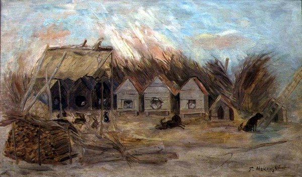 The Rabbits (olje på lerret) av Tadeusz Makowski