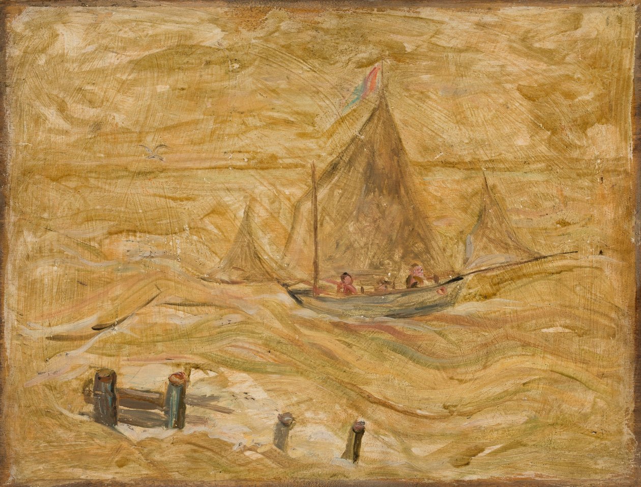 Seilbåt på havet av Tadeusz Makowski
