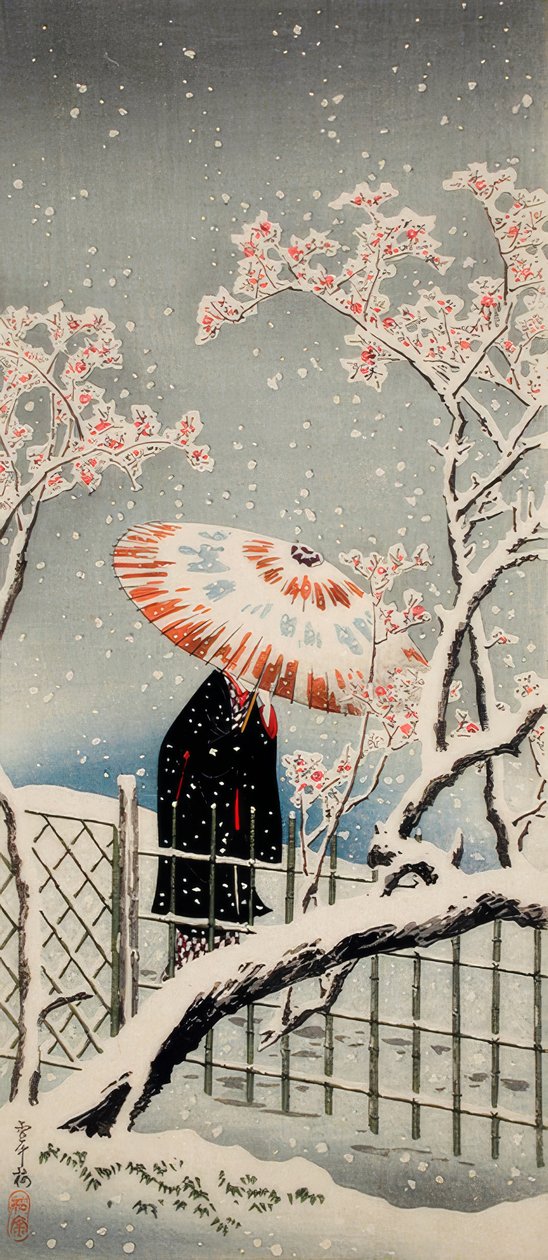 Plommetre i snøen av Takahashi Hiroaki