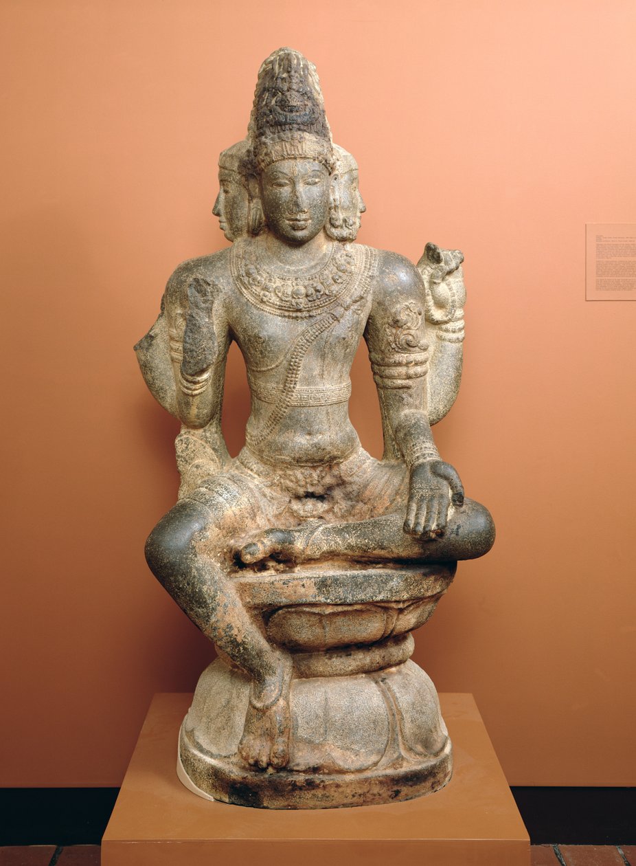 Shiva som Mahesha eller Brahma (granitt med gesso og rødt pigment) av Tamil Nadu Tamil Nadu