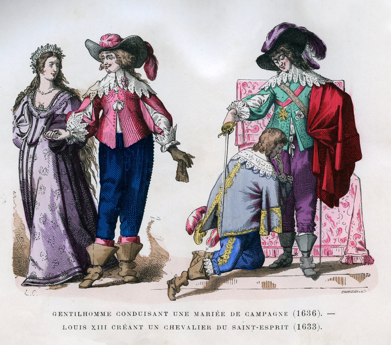 En gentleman som leder en landsbrud, 1636, og Ludvig XIII skapte en ridder, 1633 1882-1884 av Tamisier