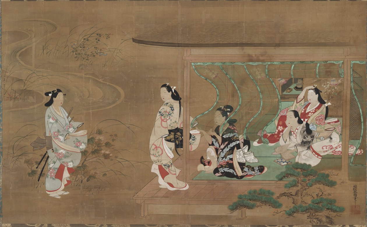 Elskerens besøk, 1680-1730. av Tamura Suio