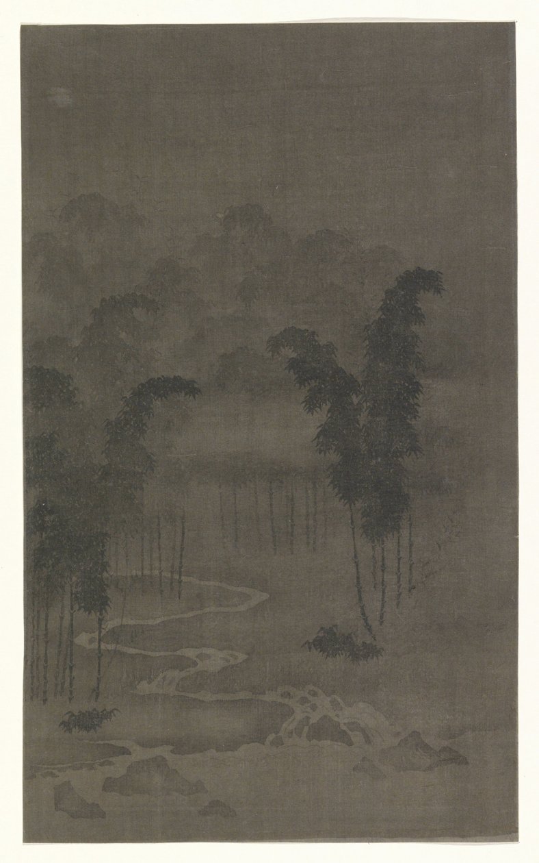 Bambusskog om natten av Tan Zhirui (attributed to)