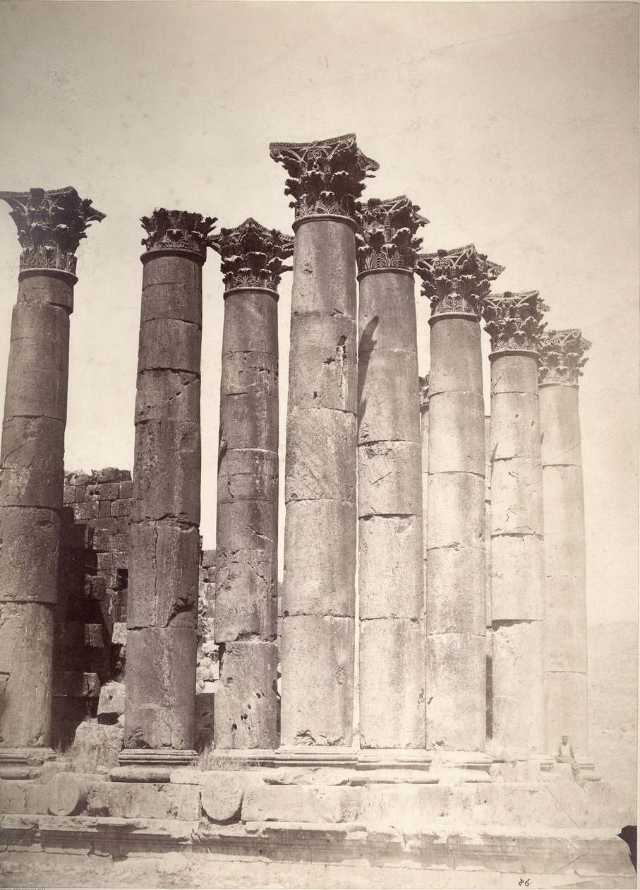 Solens tempel, Jerash, 1875 av Tancrede Dumas