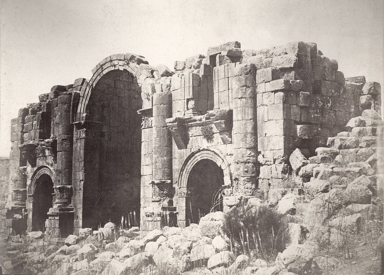 Triumfbue ved Jerash, fra sør, 1875 av Tancrede Dumas