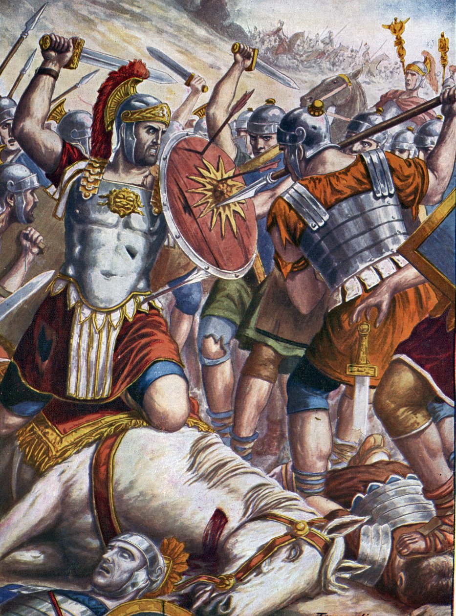 Romersk antikk: Den romerske general Lucullus (115-67 f.Kr.) erobret Tigrane II og de pontiske og armenske hærene og grep Tigranocerte (Tigranokert eller Tigranocerta) som han ransaket, Armenia, 6. oktober 69 f.Kr. (Østkrigene: Romerske general Lucullus un av Tancredi Scarpelli