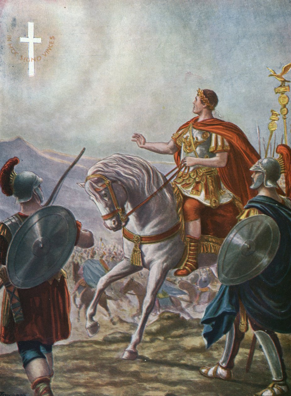 Keiser Konstantin I-konverteringen (gravering) av Tancredi Scarpelli