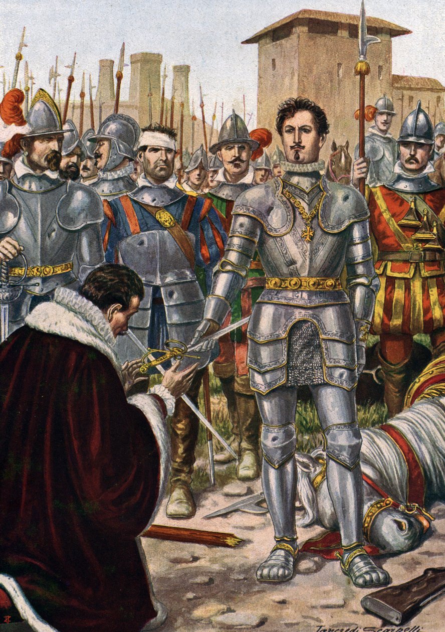 Krigen i Italia (1521-1526): slaget ved Pavia (24. februar 1525) av Tancredi Scarpelli