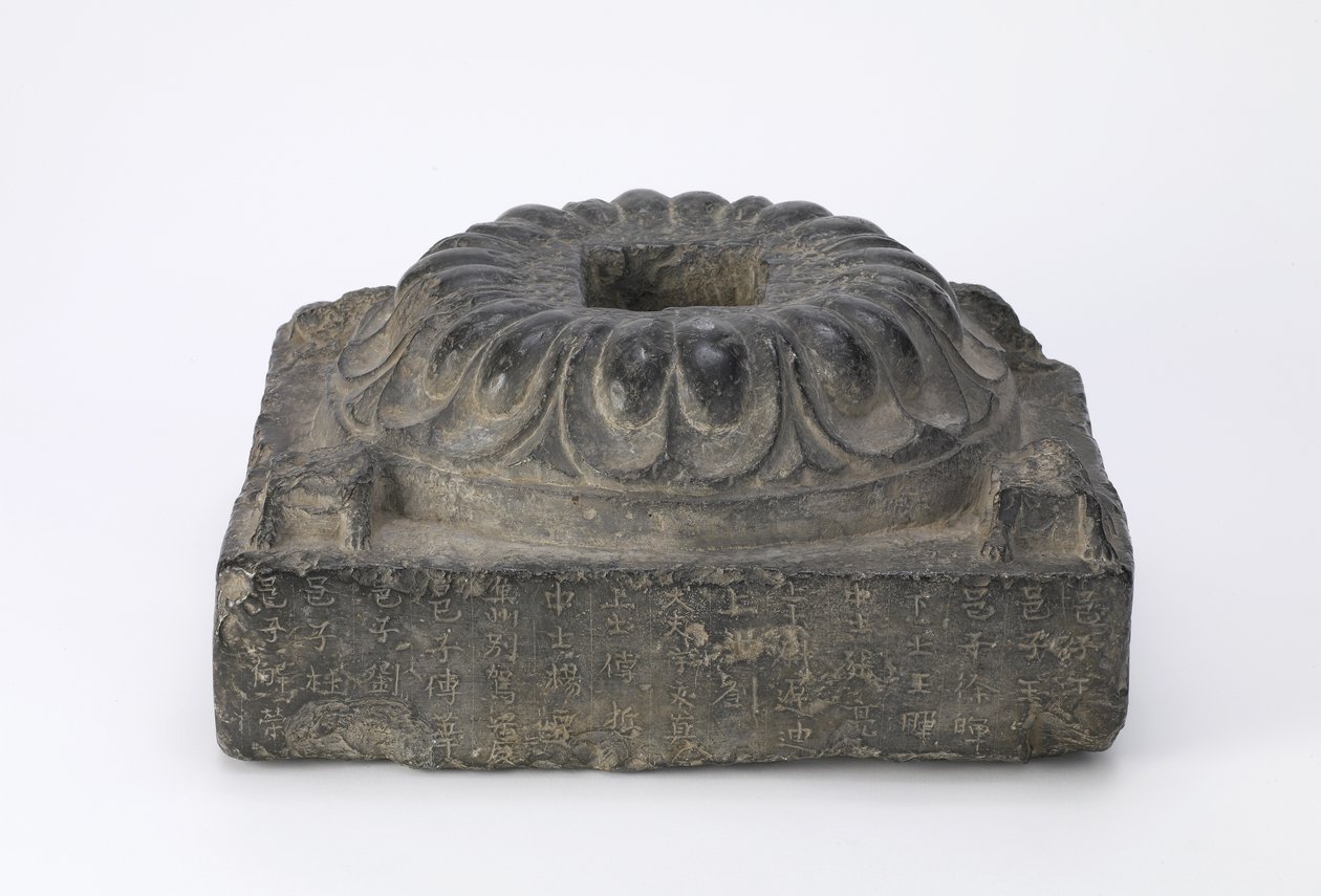 Buddhistisk lotus sokkel av Tang Dynasty Chinese School