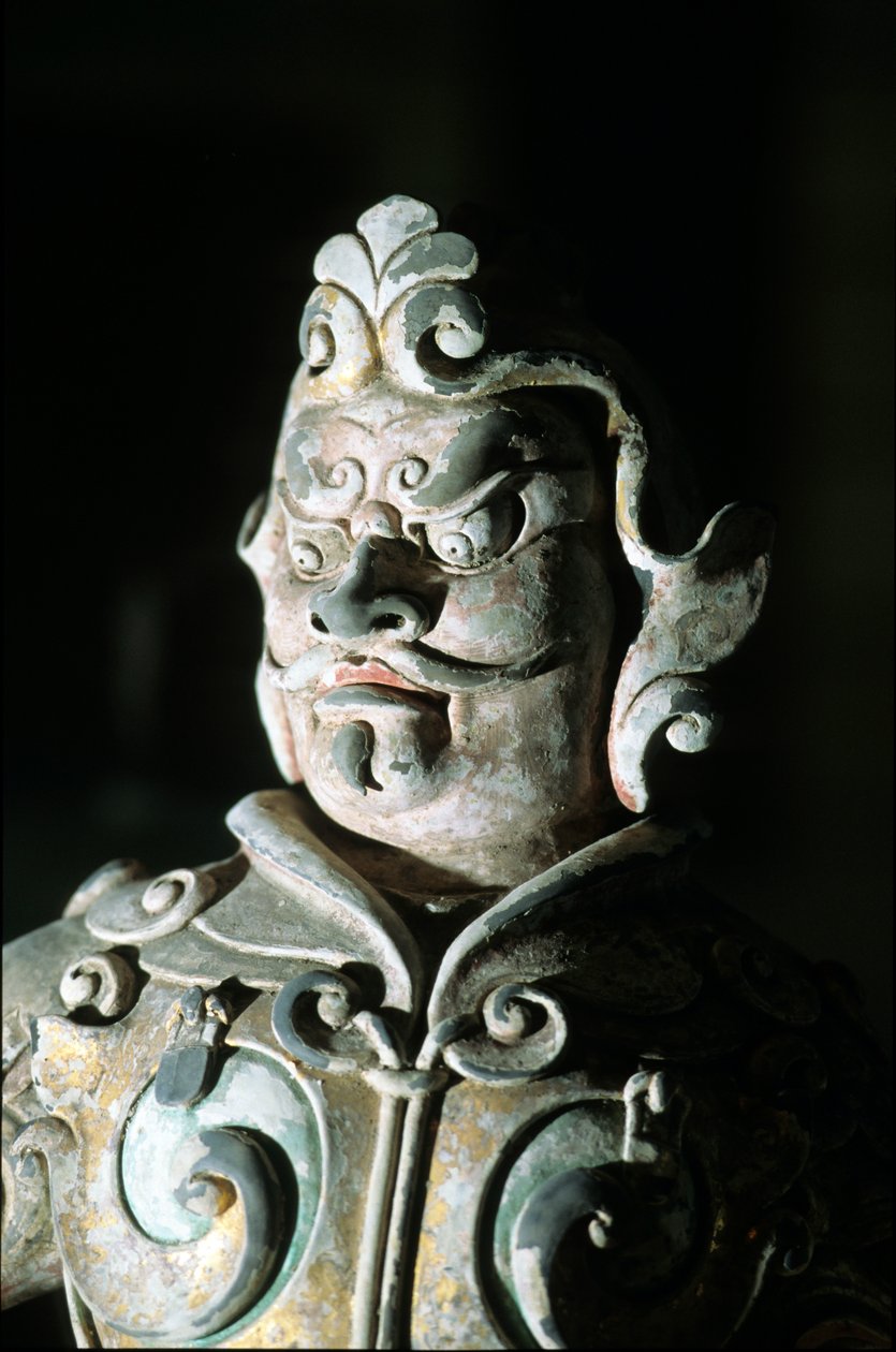 Representasjon av en kriger, detalj, 618-907 av Tang Dynasty Chinese School