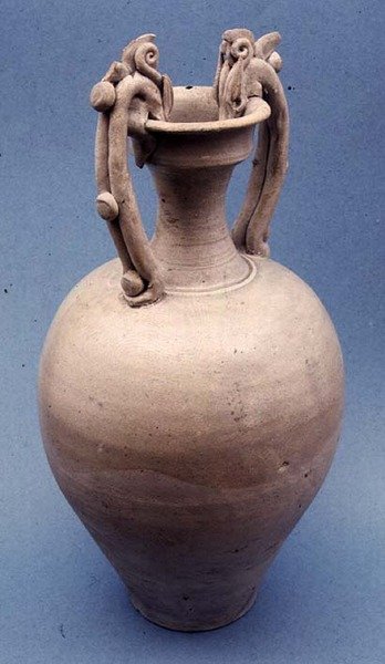 Vase med fargeløs glasur, T
