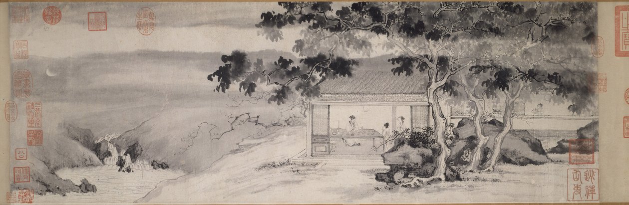 Drikker om natten, Ming-dynastiet, ca. 1520-23 av Yin Tang