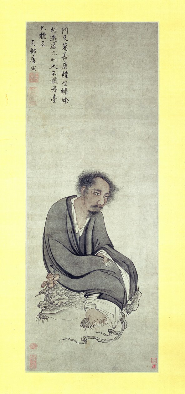 Den udødelige Ge Changgeng sitter på sin trebeinte padde, 1506-10 av Yin Tang