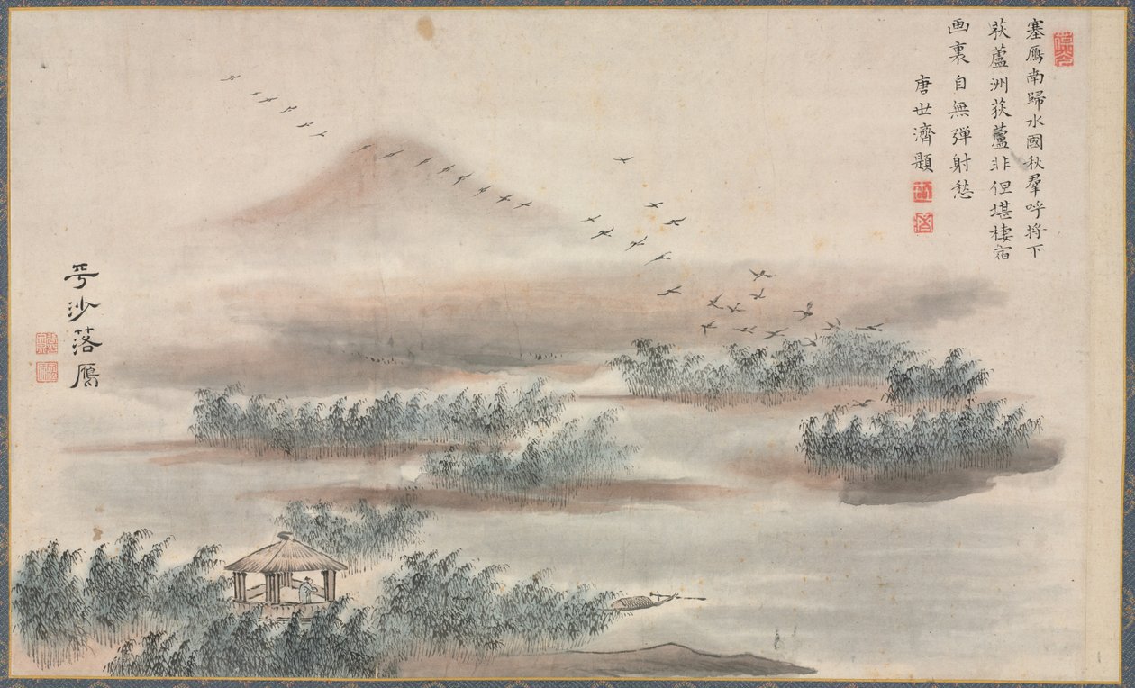En av åtte utsikter over elvene Xiao og Xiang, 1788. av Tani Bunch