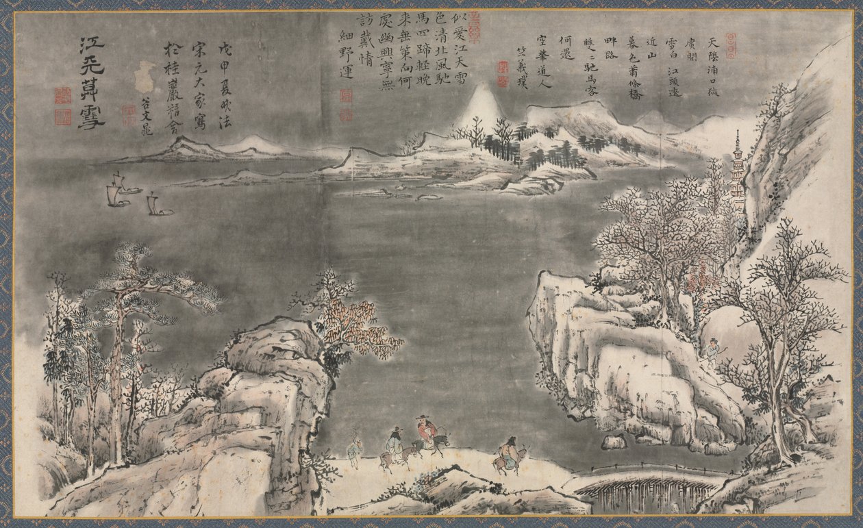 En av åtte utsikter over elvene Xiao og Xiang, 1788. av Tani Bunch