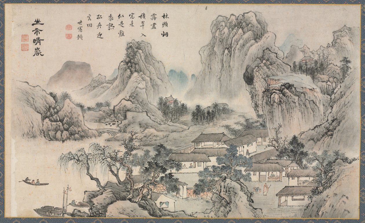 En av åtte utsikter over elvene Xiao og Xiang, 1788. av Tani Bunch
