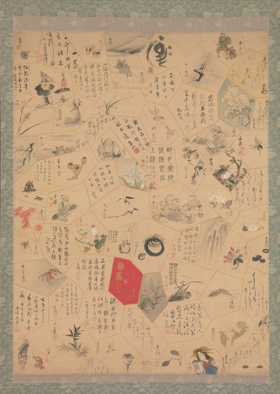 Diverse malerier og kalligrafi for det tredje året av Bunsei-epoken, 1820. av Tani Buncho