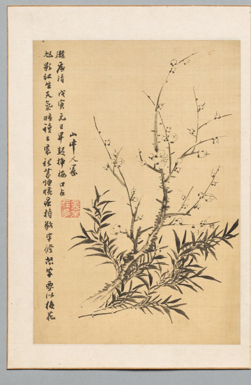 Plommeblomster og bambus, 1818. av Tanomura Chikuden