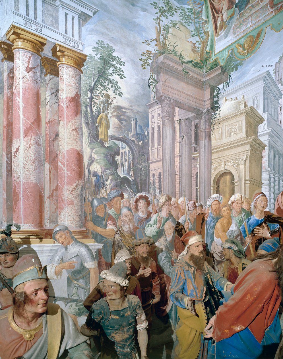 Fresco av Tanzio da Varallo, kapell XXVII i Sacromonte, Varallo, Piemonte, Italia av Tanzio da Varallo