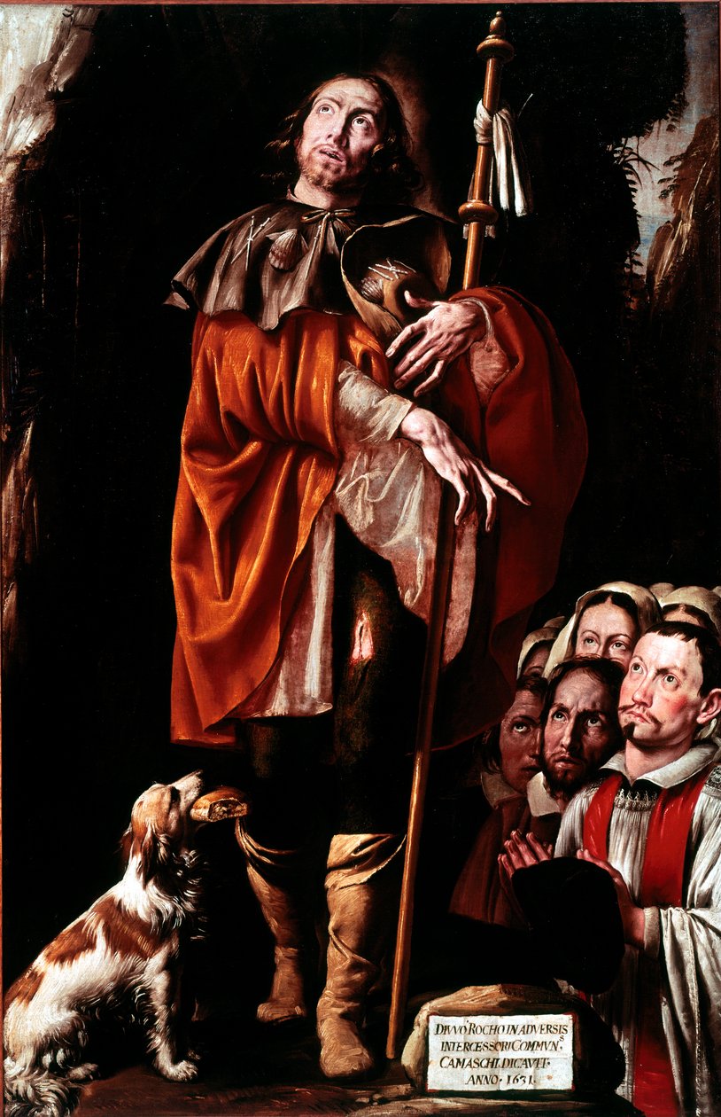 Saint Roch Helgenen bærer pesten på beinet. Maleri av Tanzio da Varallo av Tanzio da Varallo