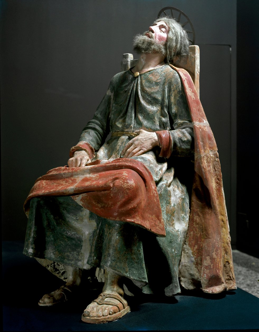 Engelen som kunngjør Jesu fødsel Detalj av Saint Joseph. Skulptur av Tanzio da Varallo (Antonio d