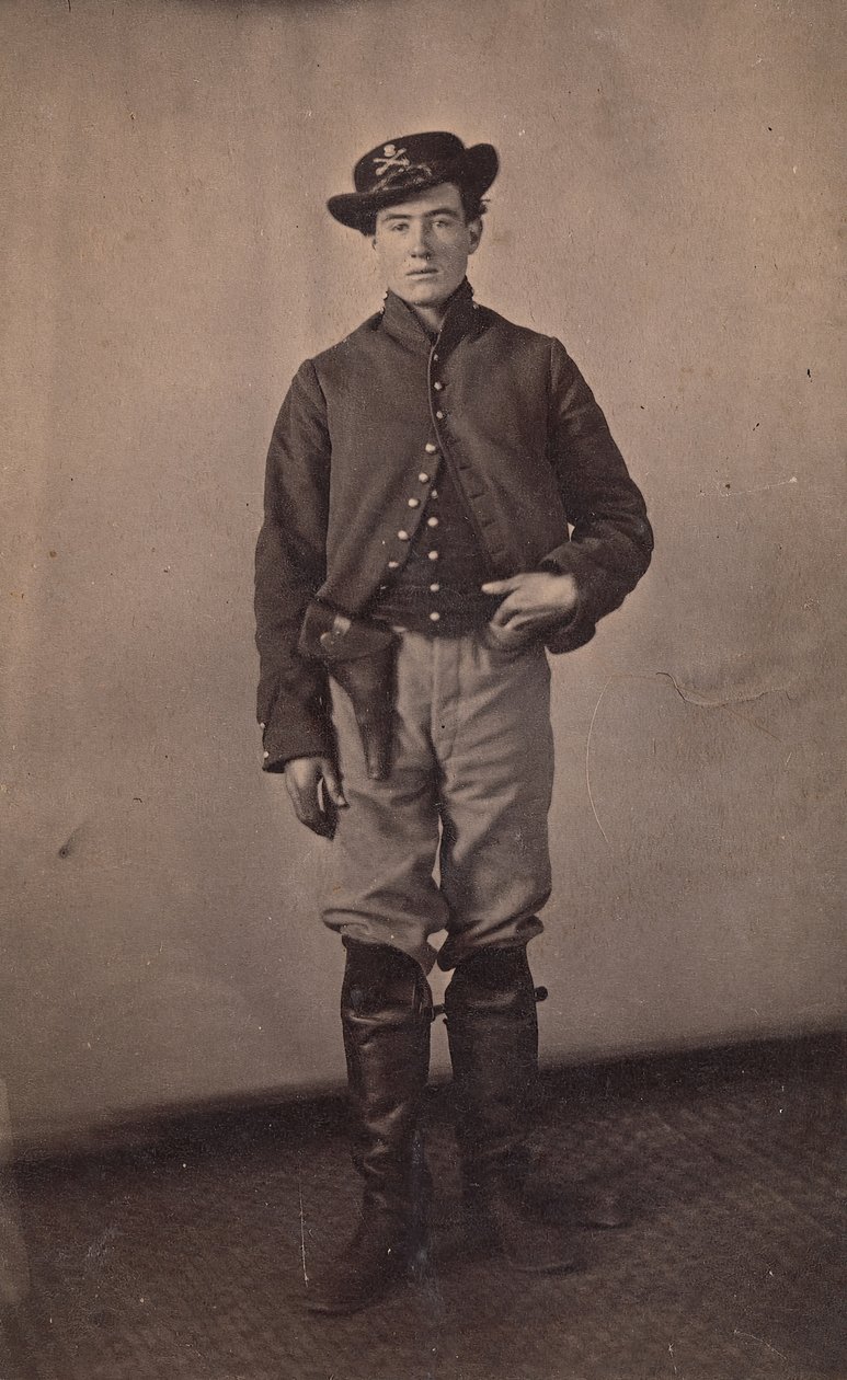 Unionskavalerisoldat med pistol i hylster, 1861-65. av Tappin