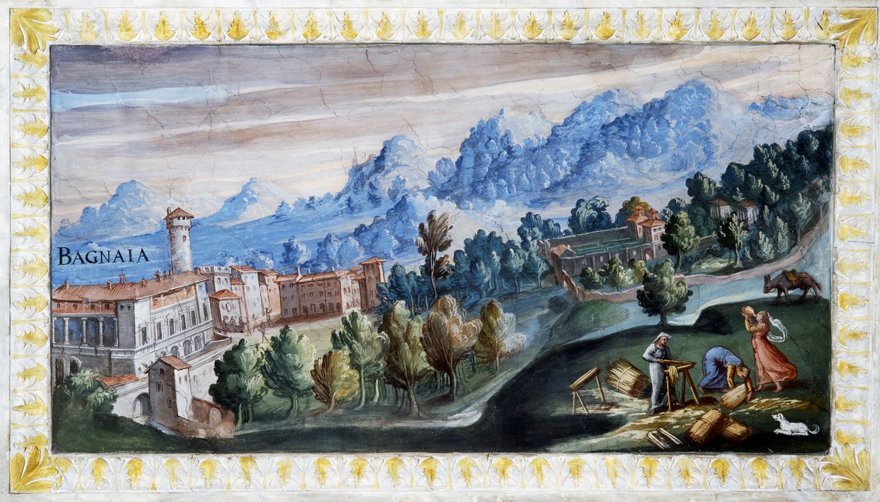 Utsikt over Bagnaia av Tarquinio Ligustri
