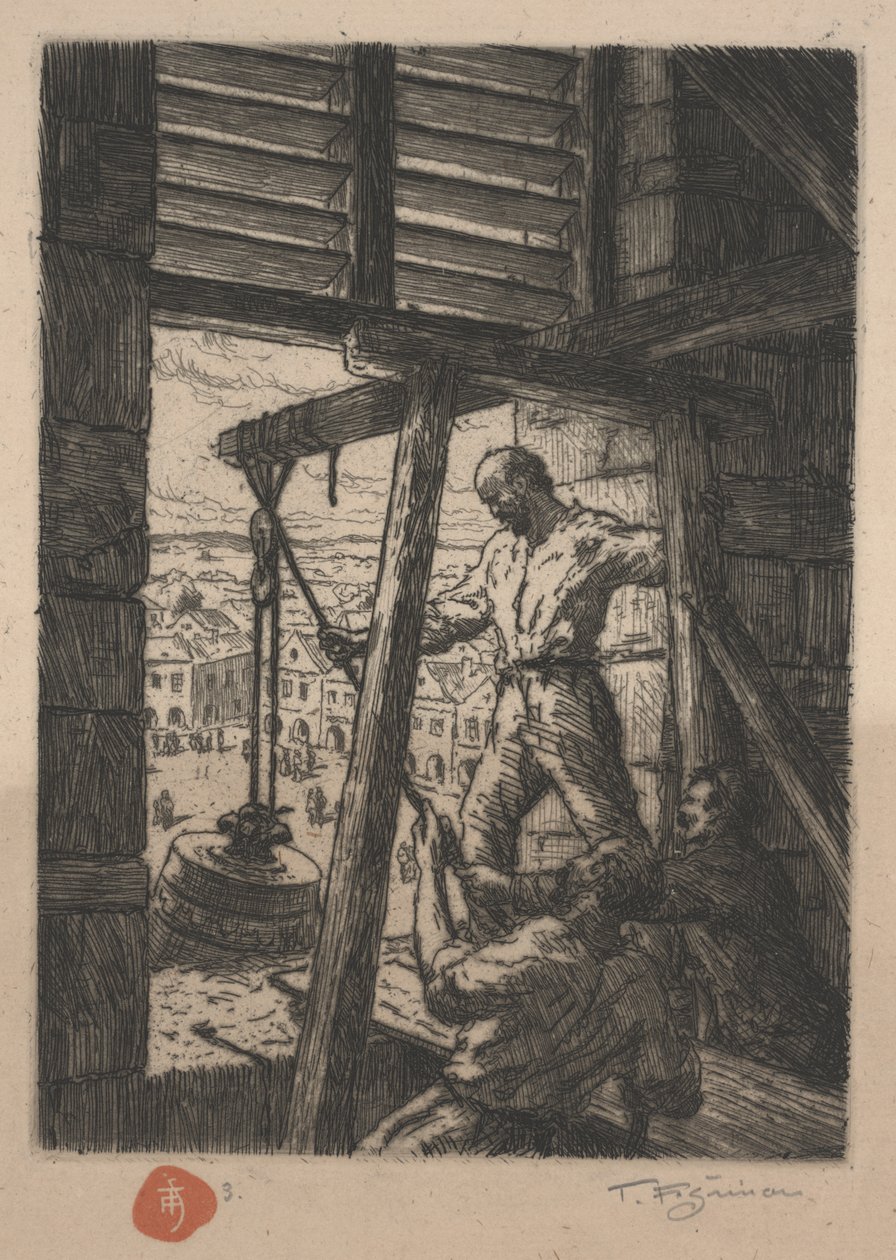 Henter ned klokken i første krigen, 1917 av Tavík František Šimon