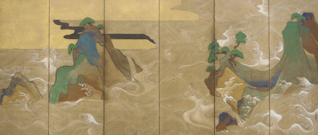 Bølger ved Matsushima av Tawaraya Sotatsu
